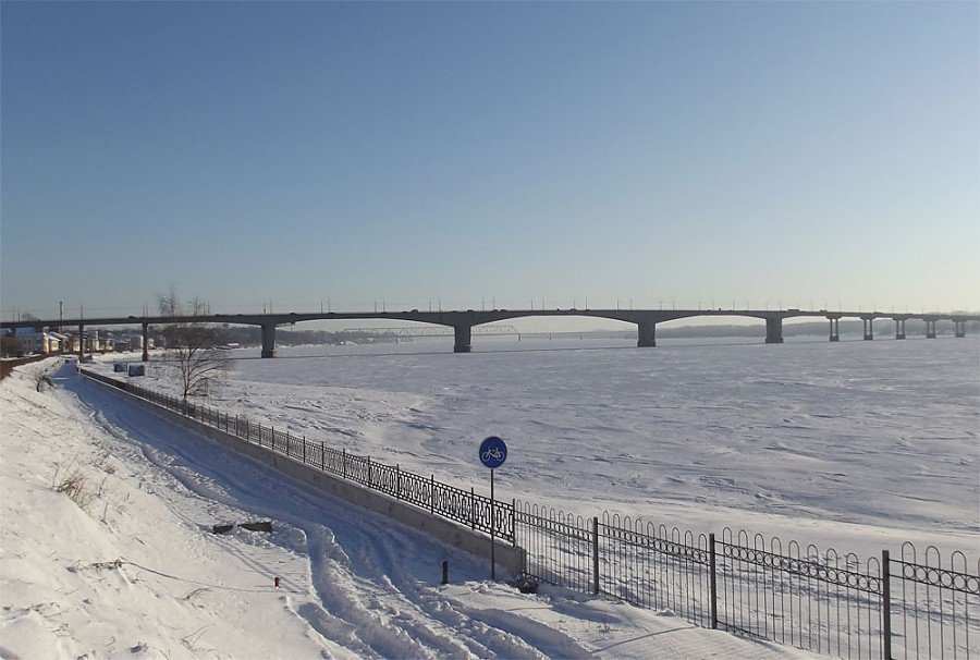 кострома мост через волгу зимой фото