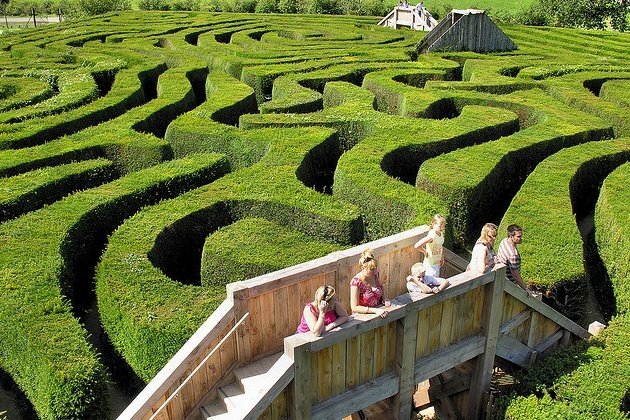 лабиринт лонглит (longleat hedge maze), англия, великобритания фото