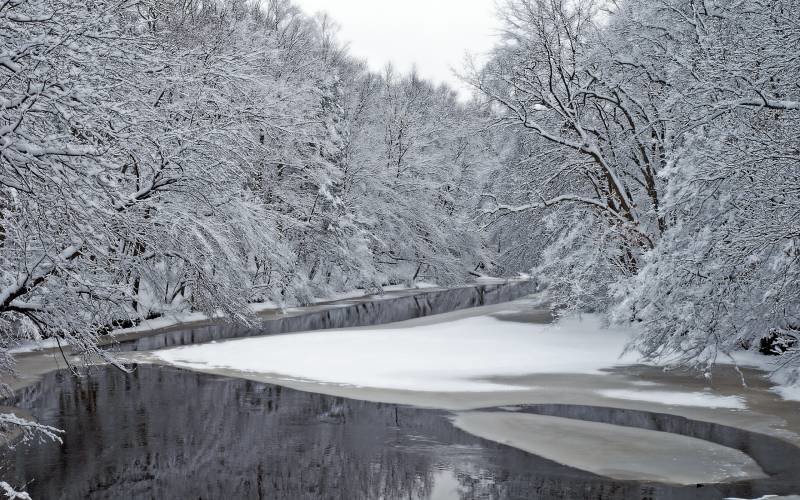 пейзаж зима река фото
