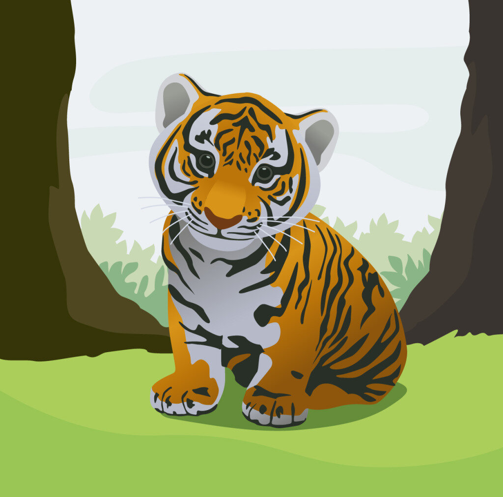 Download Free png Vector cute little tiger, HD, - DLPNG.com