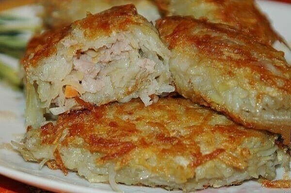 картофельные зразы с мясным фаршем фото