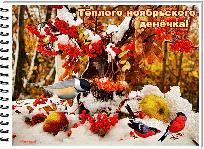 Тёплого ноябрьского денёчка! - красивые гифки Осенние картинки