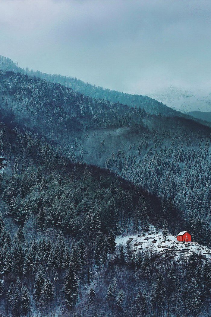 домики в горах фото