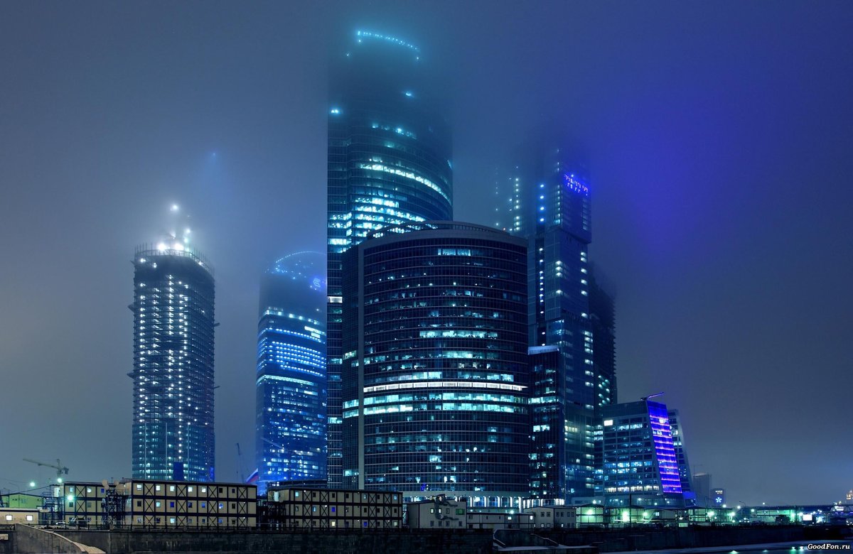москва сити ночная фото