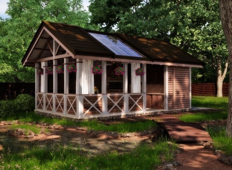 беседка с сараем фото