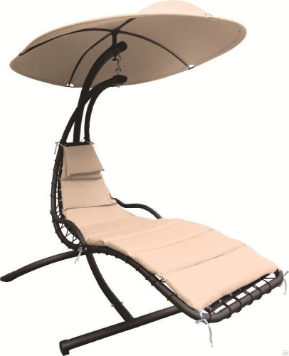 Качели-шезлонг Луна с навесом - Подвесные кресла - Плетеная мебель из искусственного ротанга