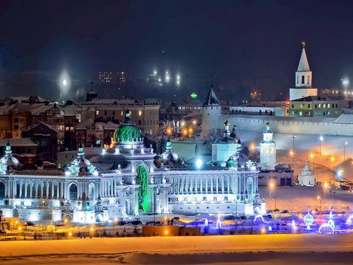 ночной кремль казань фото