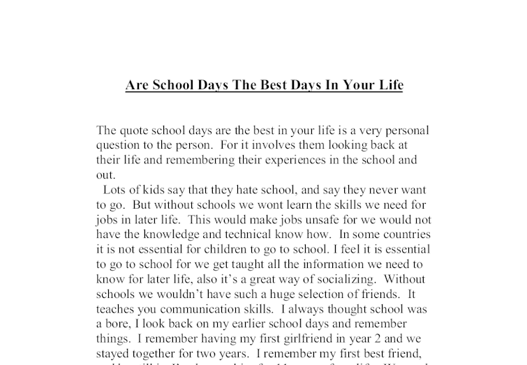 College days are the best days essay