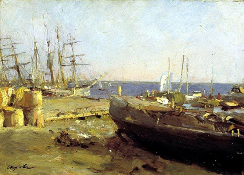 константин коровин архангельский порт на двине 1894 фото