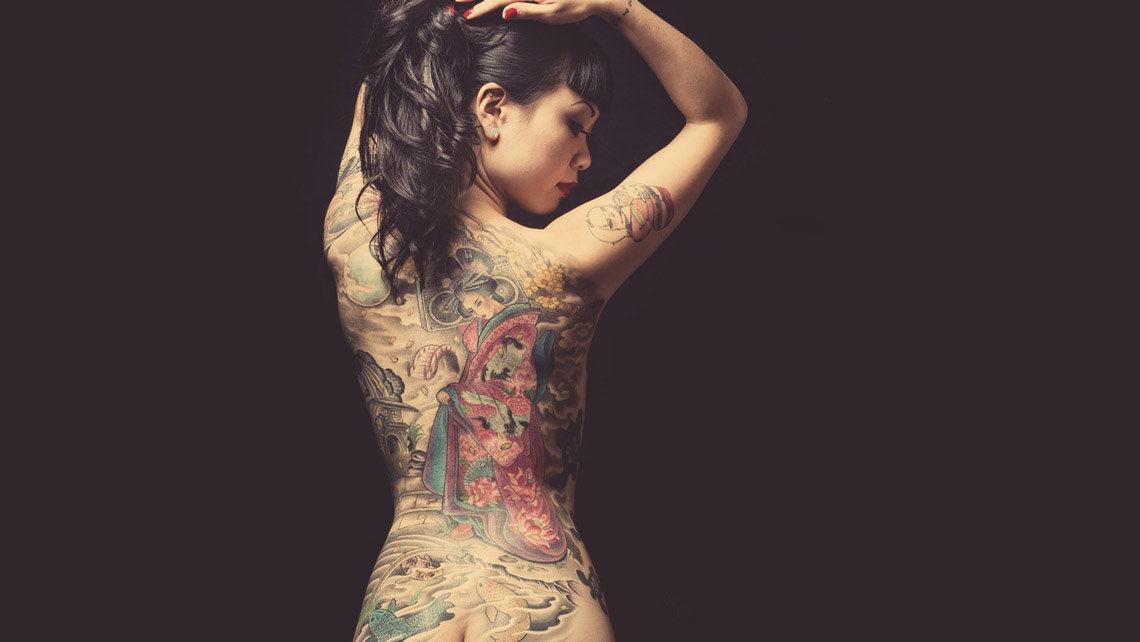 Naked female tattoo design