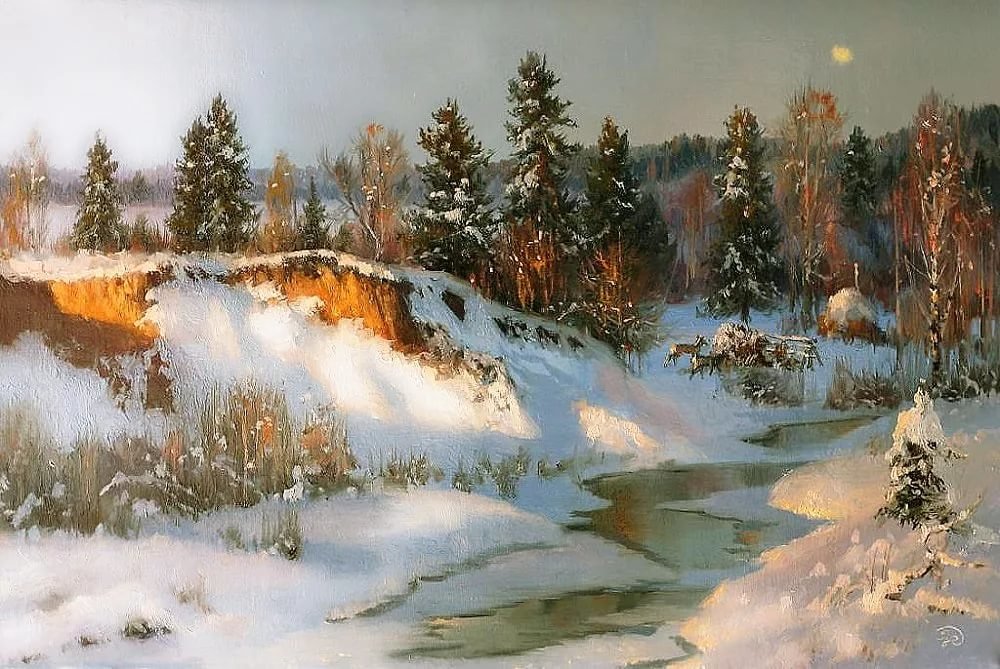 Художник Владимир Жданов Зимние пейзажи