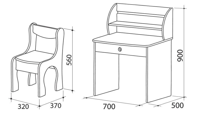 детский стол размеры чертеж