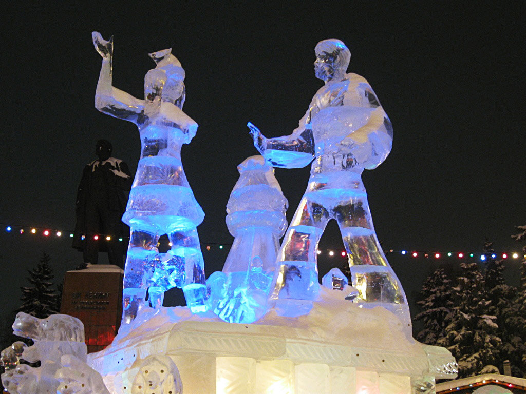поклонная гора москва ледяные скульптуры фото