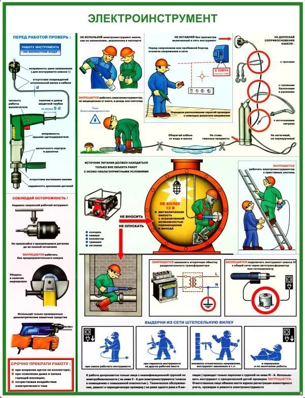 опасности при работе с электроинструментом