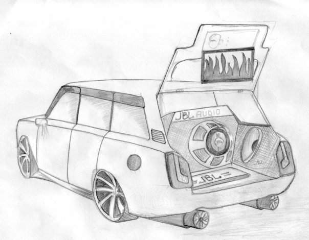 Рисунки машины с боку