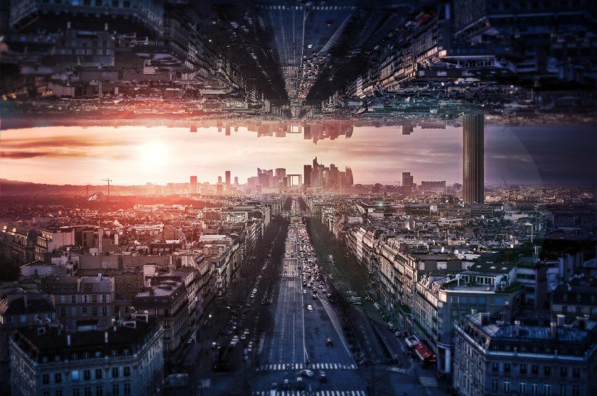 inception перевернутый город фото