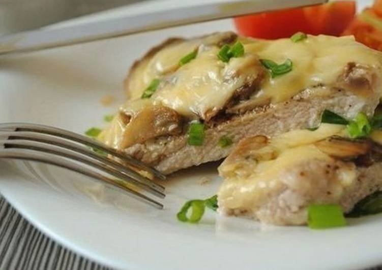 отбивная из куриной грудки с грибами фото