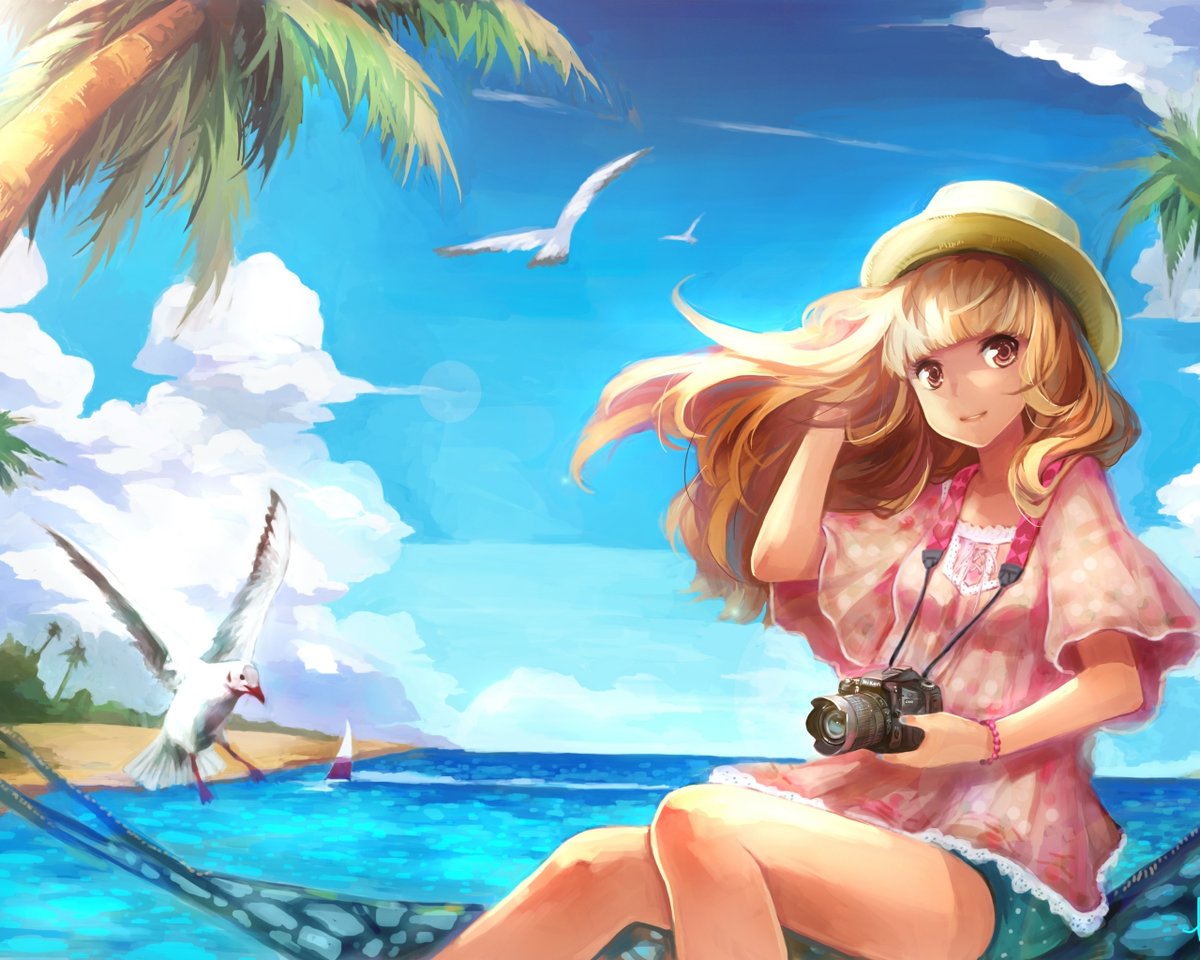 аниме девушки на пляже фото