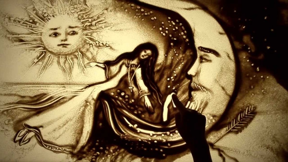 рисунки песком на стекле фото