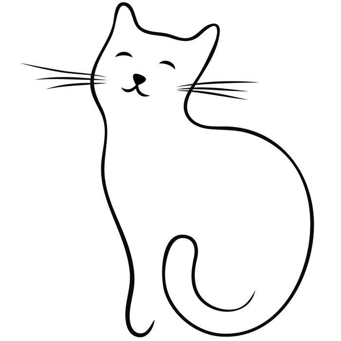 кот контур фото