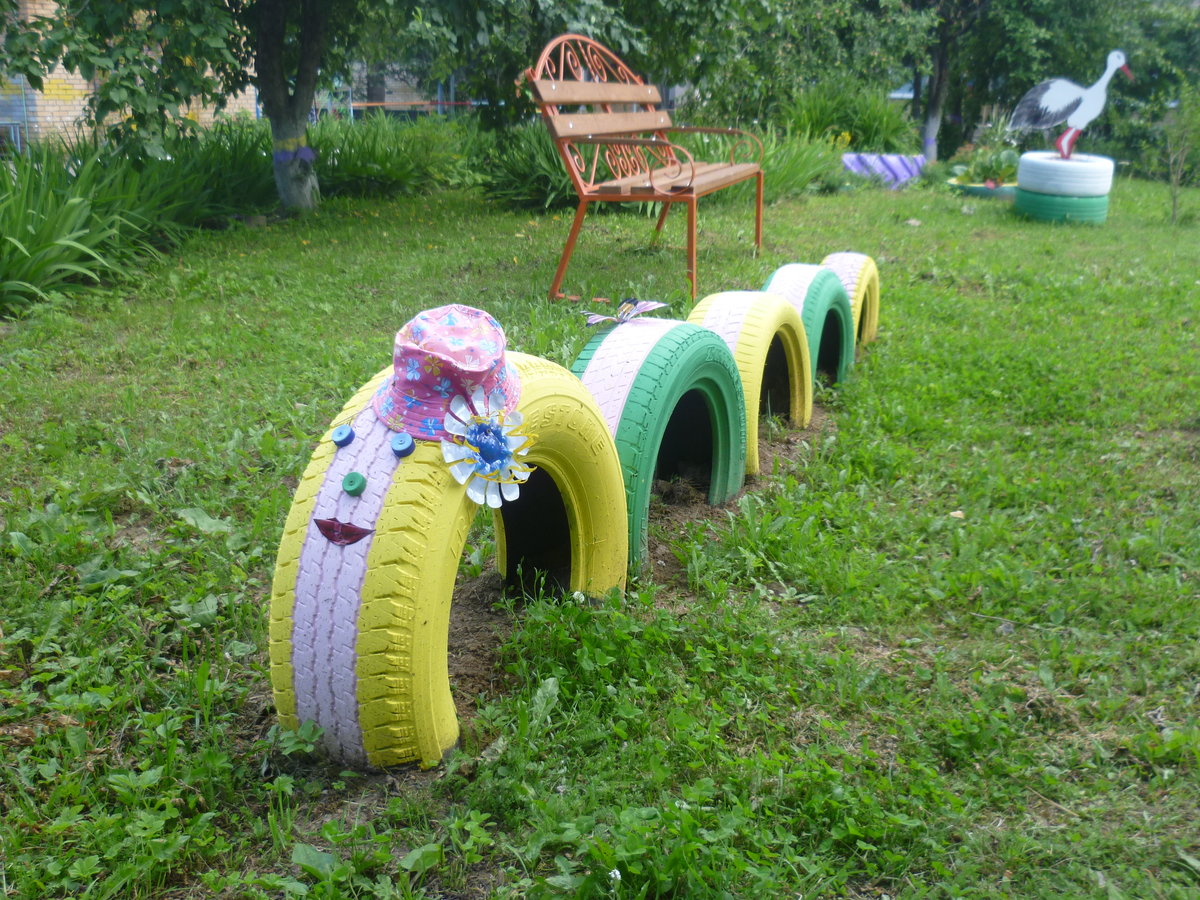 поделки из шин для сада фото