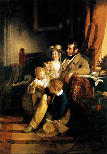 «рудольф фон артхабер с детьми» (1837). фото