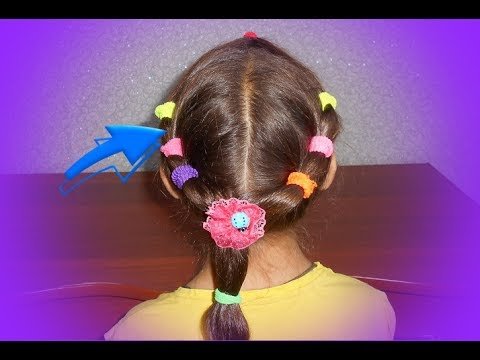 детские быстрые прически для девочек из резиночек фото