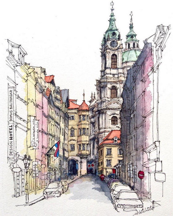 прага зарисовки фото