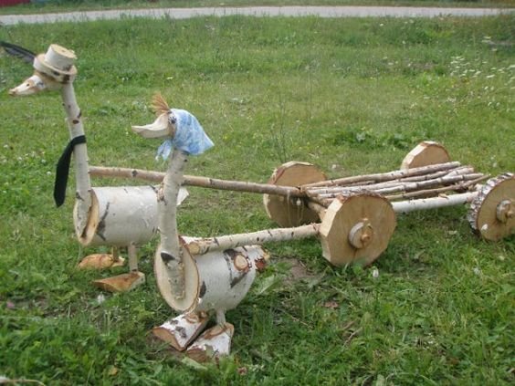 поделки из дерева своими руками для дачи и сада фото