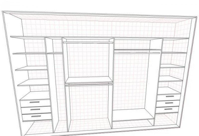 наполнение шкафа купе схема на 3 двери