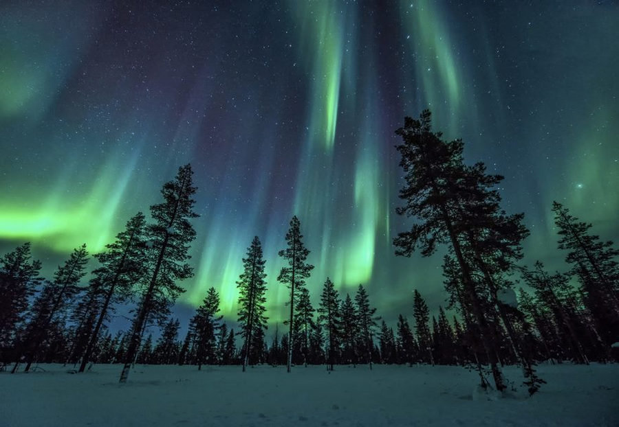 северное сияние в финляндии фото