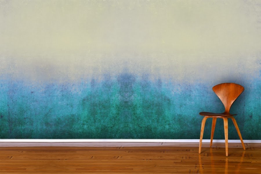 покраска стен с переходом цвета