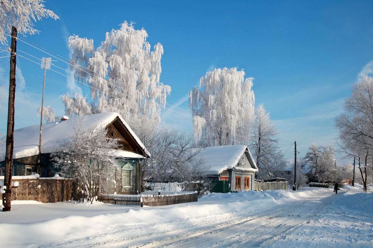 зимняя деревня фото