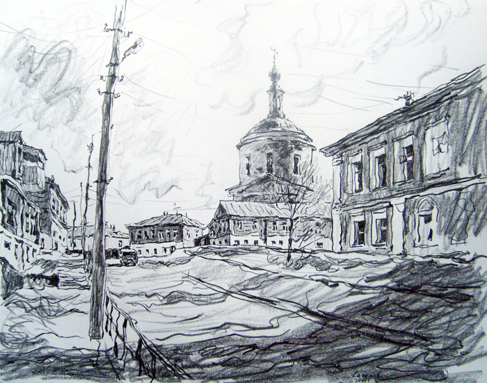 городской пейзаж в графике фото