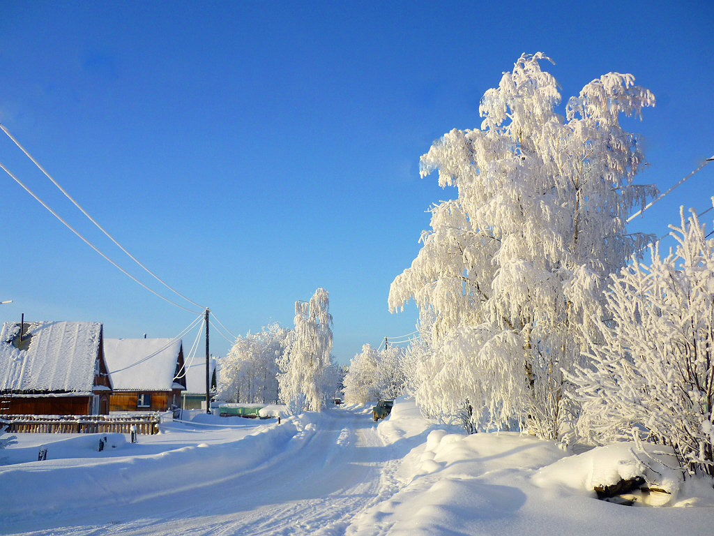 зима в селе фото