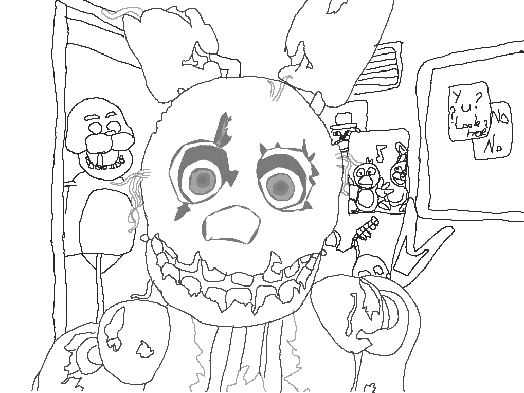 Раскраска Фнаф 3 Распечатать