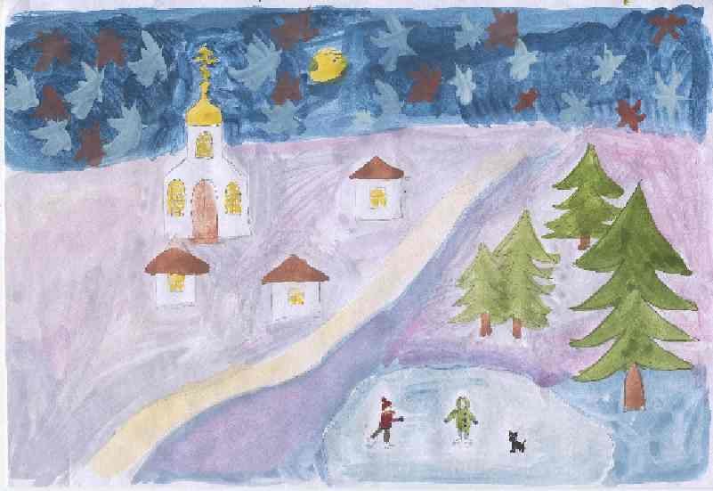 зима рисунки фото