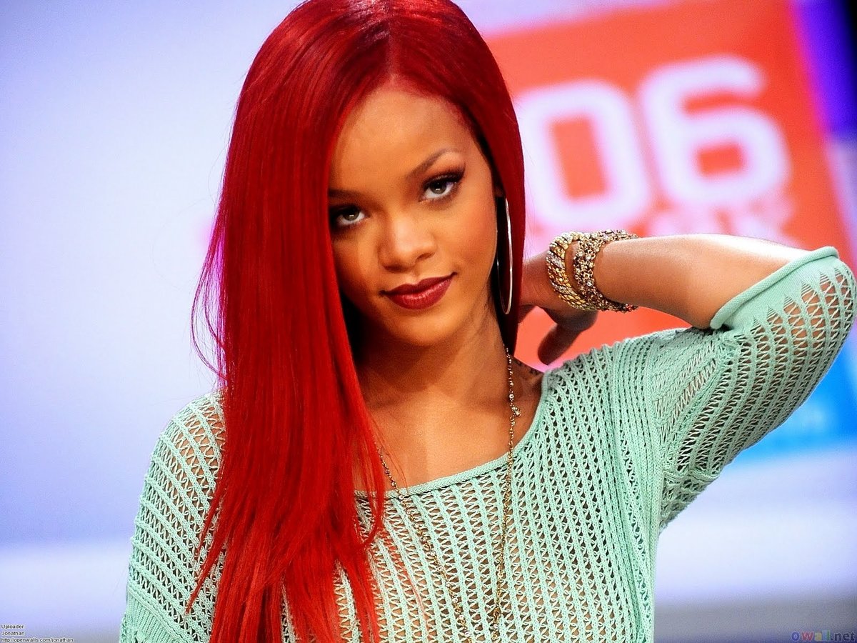 rihanna red hair long фото