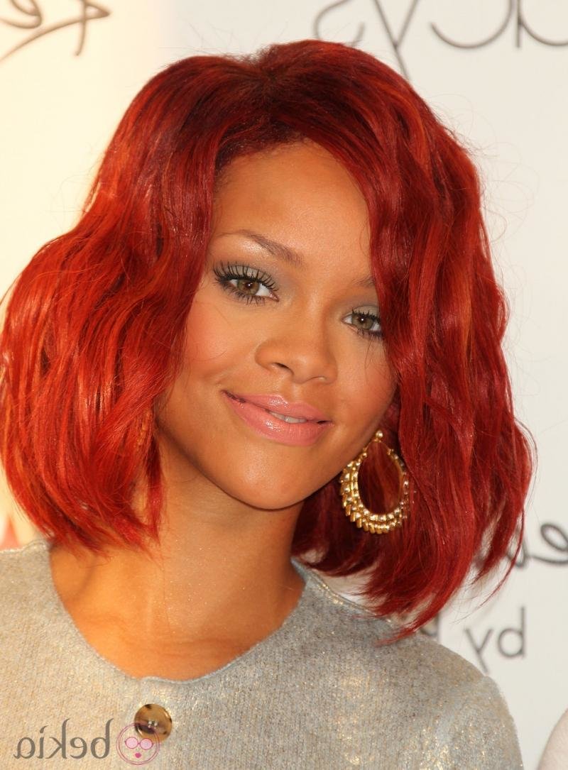 rihanna red hair long фото