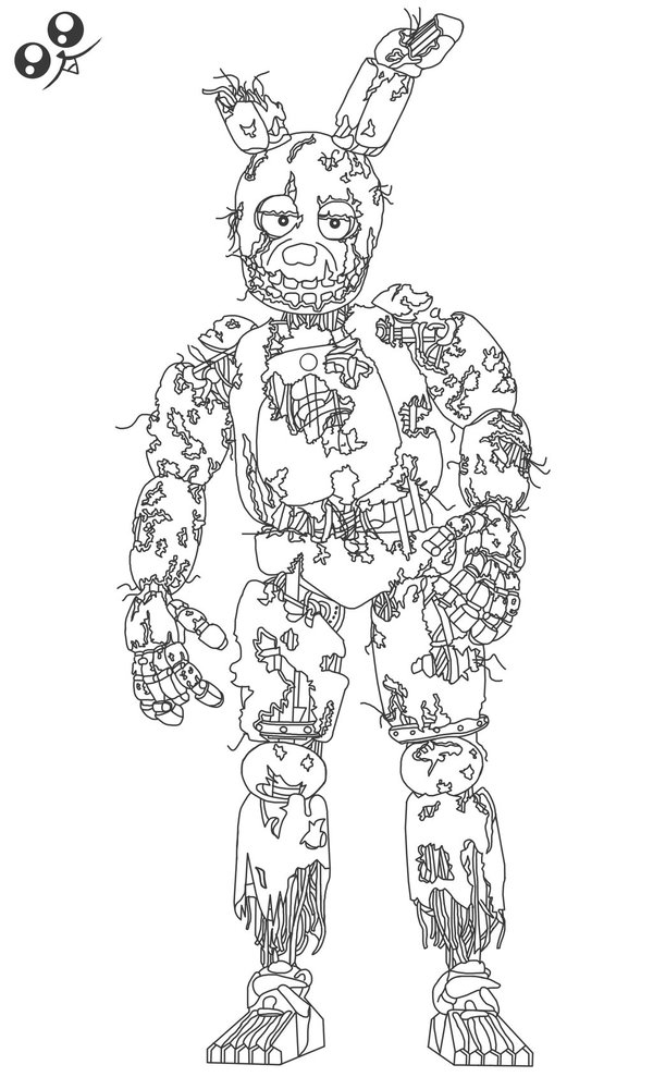 Springtrap Coloring Sheet Coloring Pages For Kids