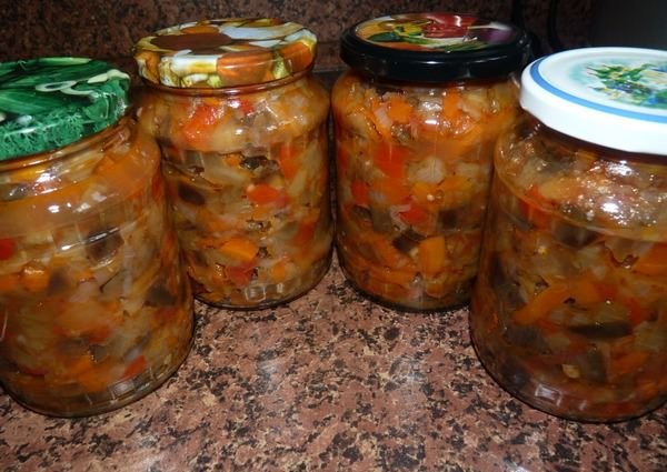 салат из баклажанов на зиму фото