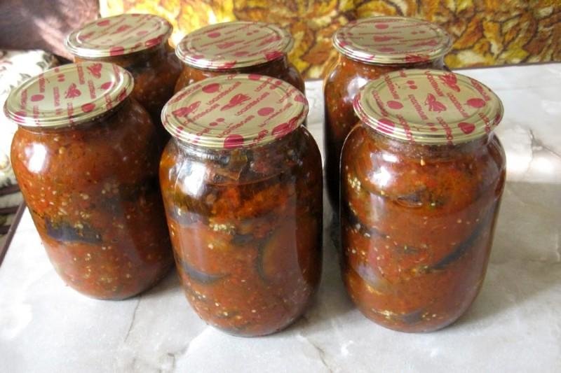 салат из баклажанов на зиму тещин язык фото