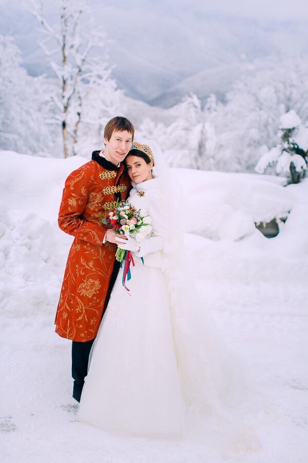 Зимняя свадьба, стилизованная под сказку "Морозко".