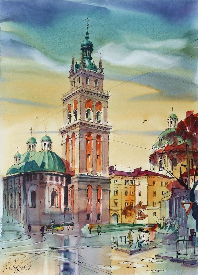 акварельная картина фото