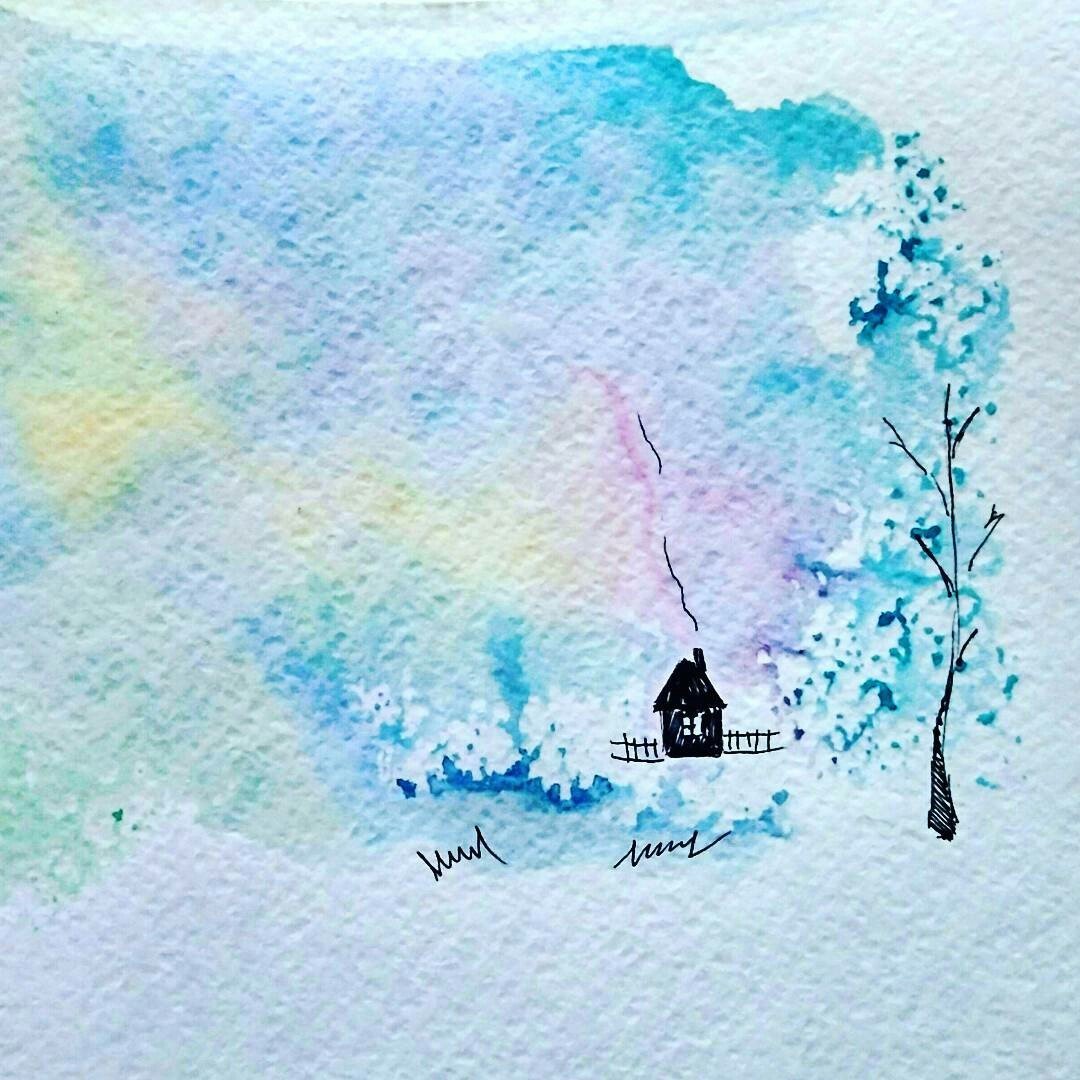 рисунки акварели фото