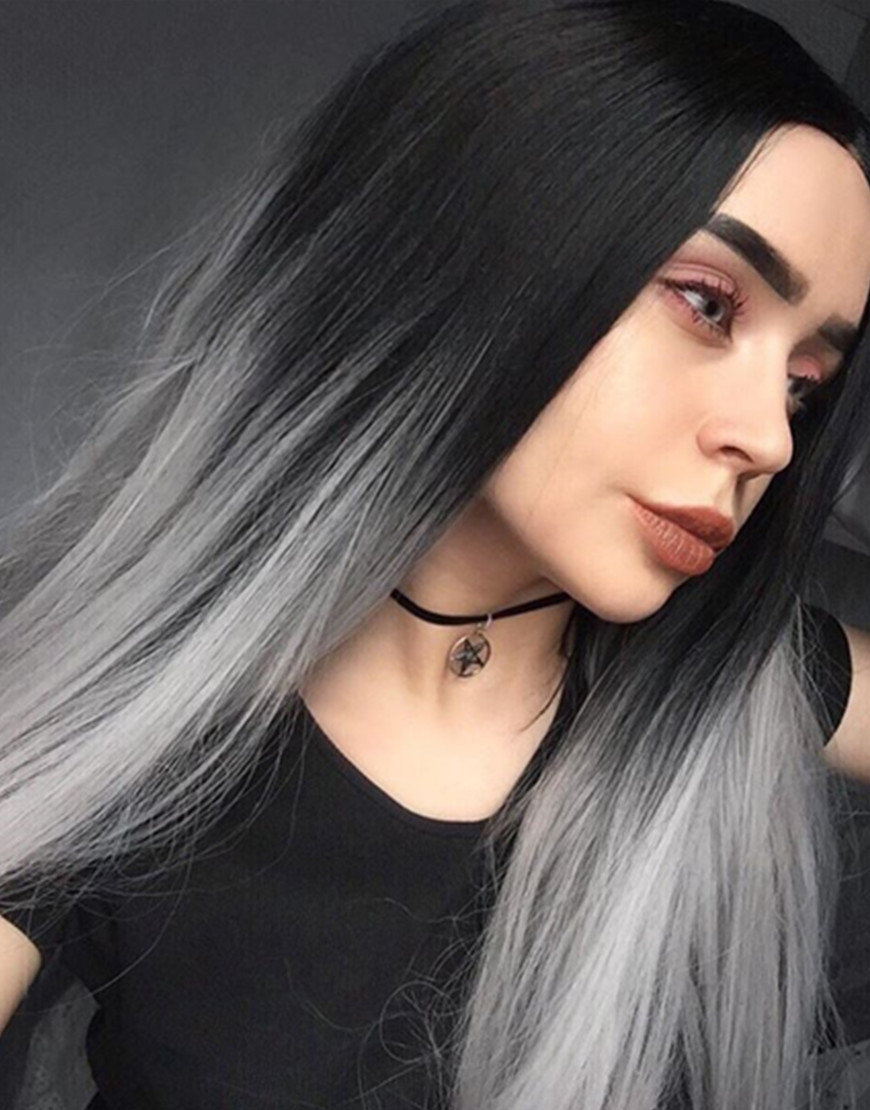 Окраска волос из черного в белый картинки