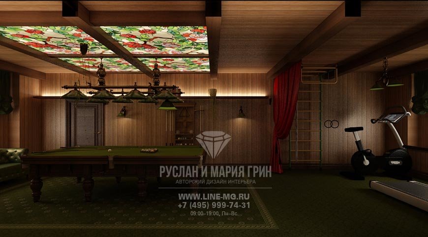 интерьер бильярдной фото
