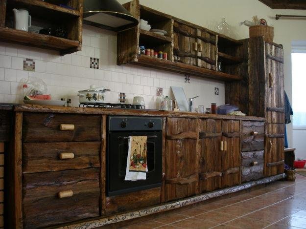 Кухонная мебель из горбыля своими руками