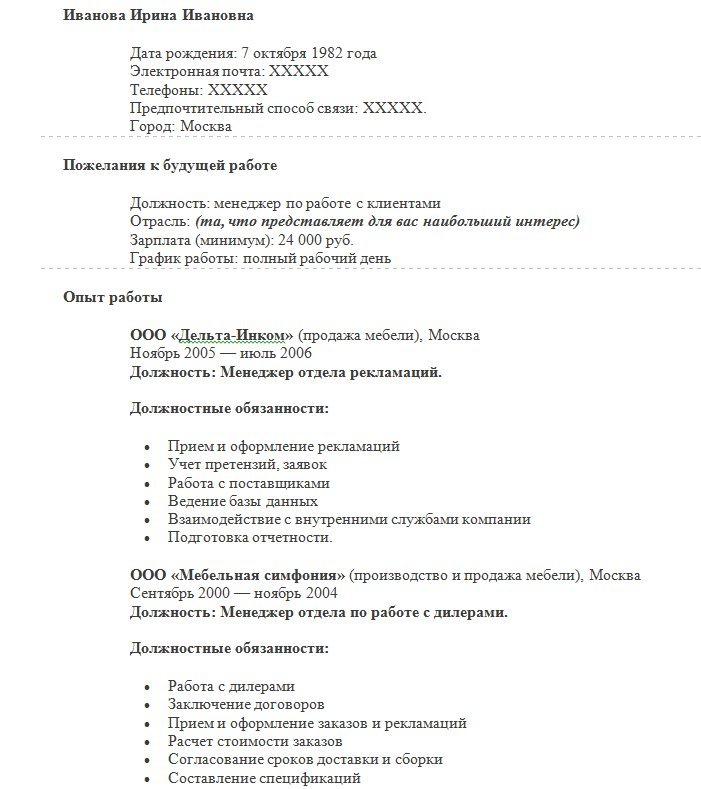 Образец резюме товароведа - 20 Апреля 2020 - Персональный сайт