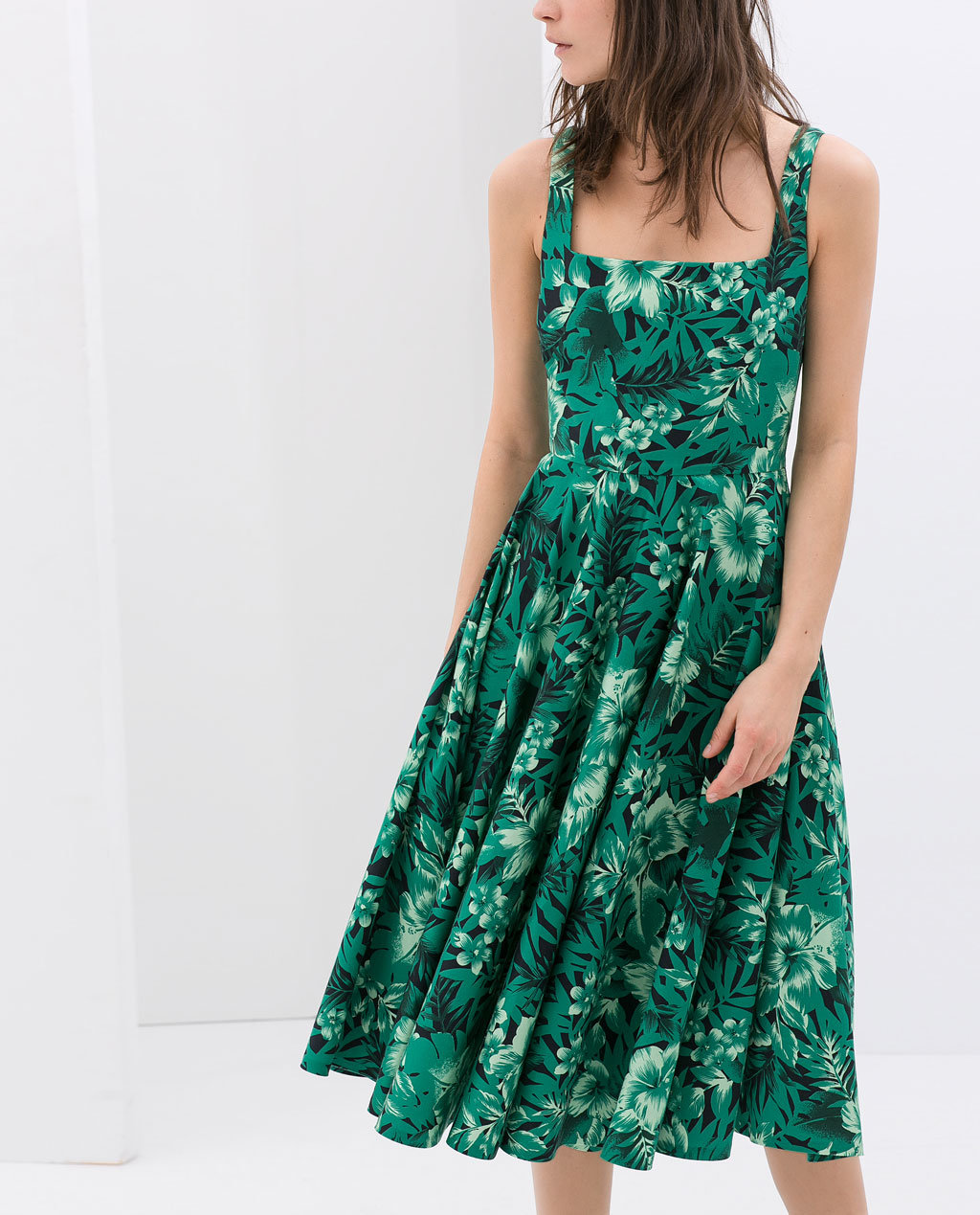 платье zara зеленое миди фото